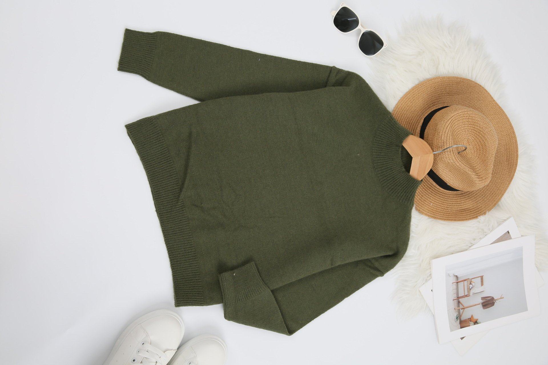 Women Plain Long Sleeve Comfy Street Split Joint Sweater