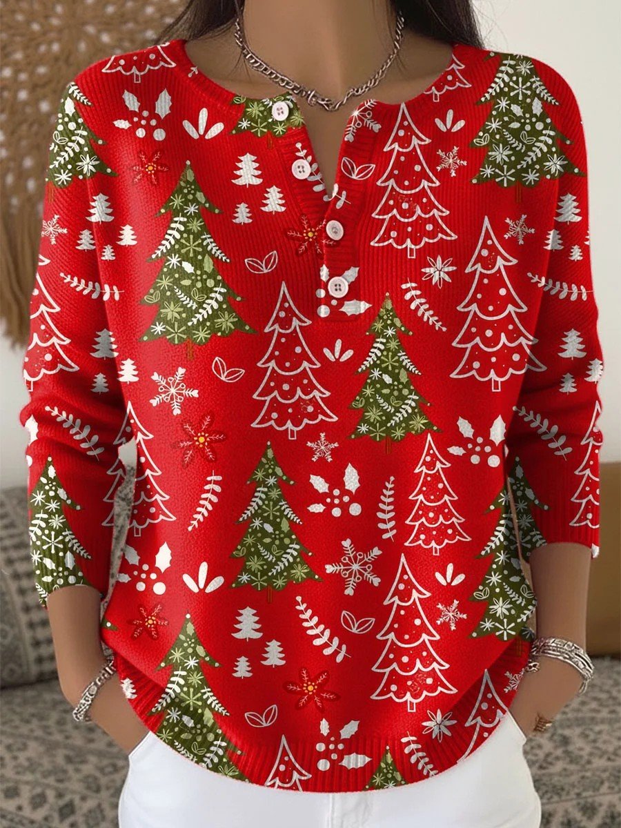 Women Christmas Long Sleeve Comfy Casual Sweater