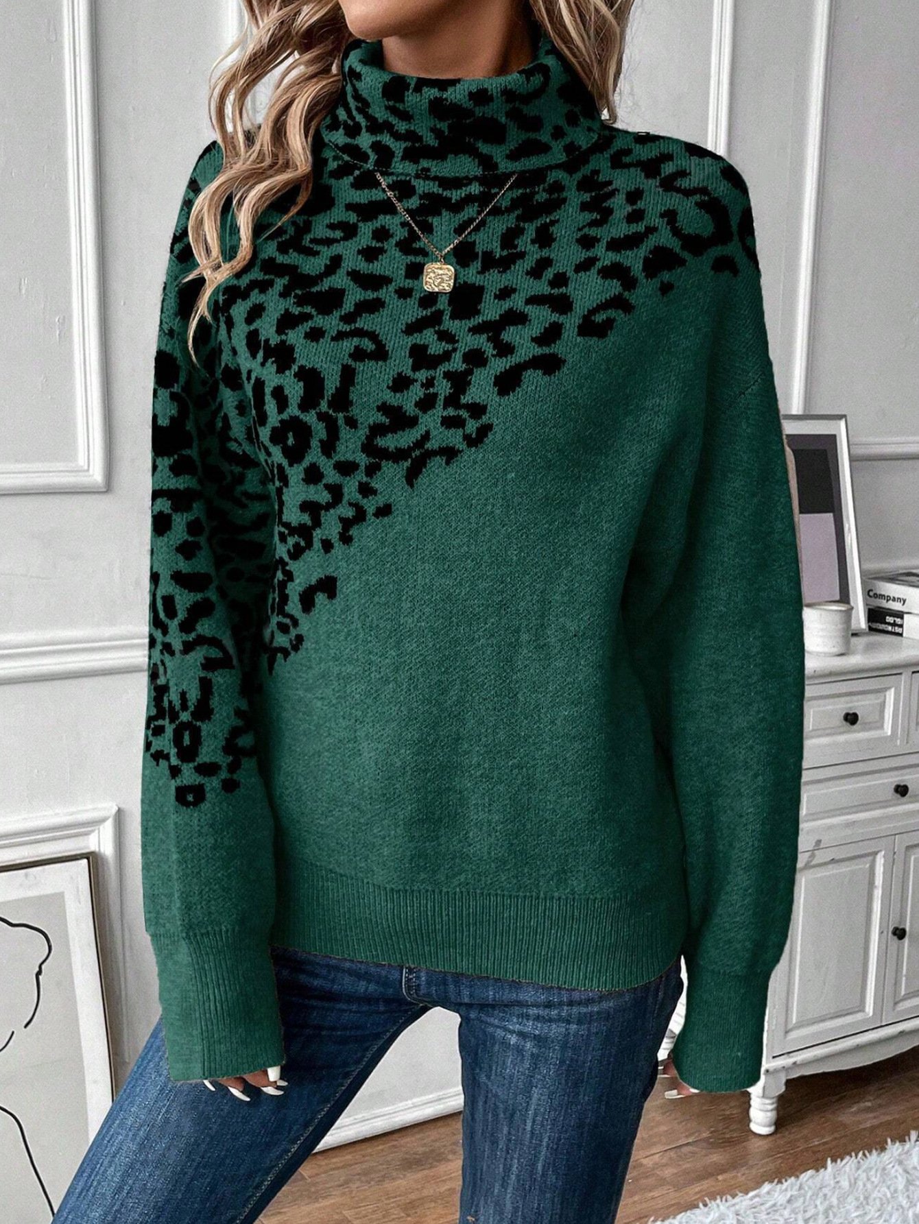 Women Cotton Color Block Long Sleeve Comfy Casual Sweater