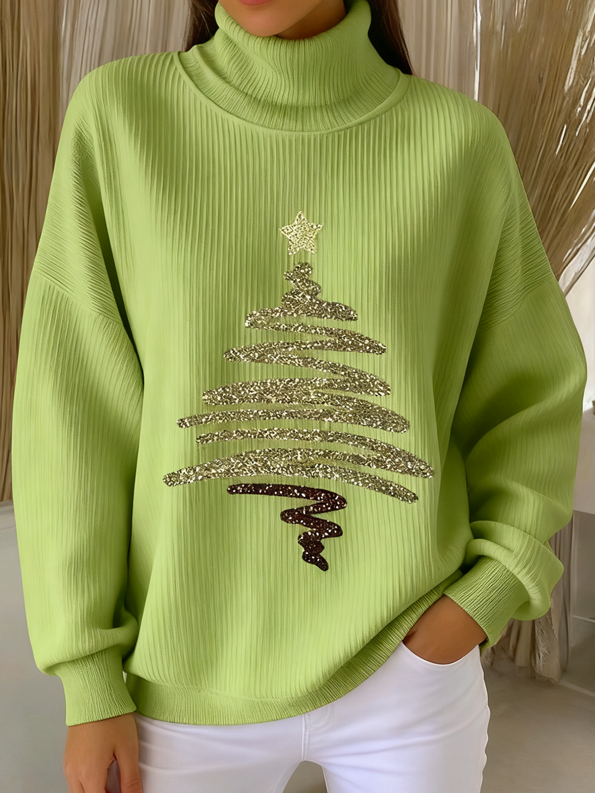 Women Christmas Long Sleeve Comfy Vintage Sweater