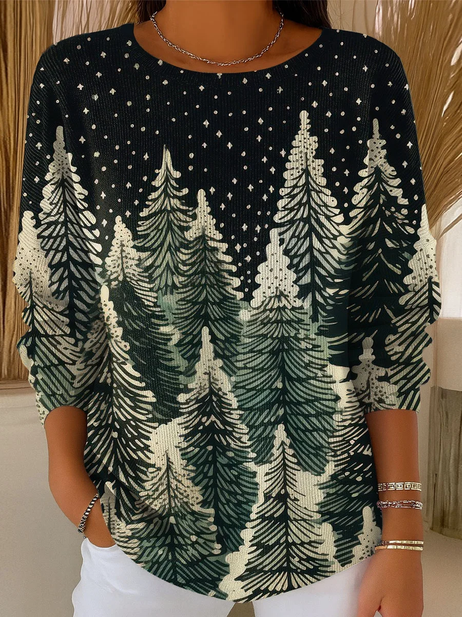 Women Christmas Long Sleeve Comfy Casual Printing Sweater