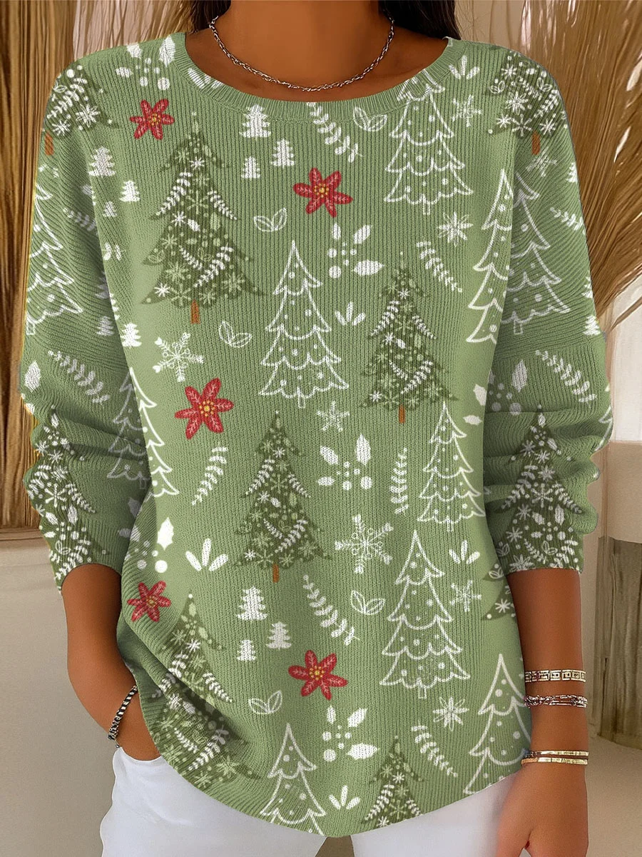 Women Christmas Long Sleeve Comfy Casual Printing Sweater