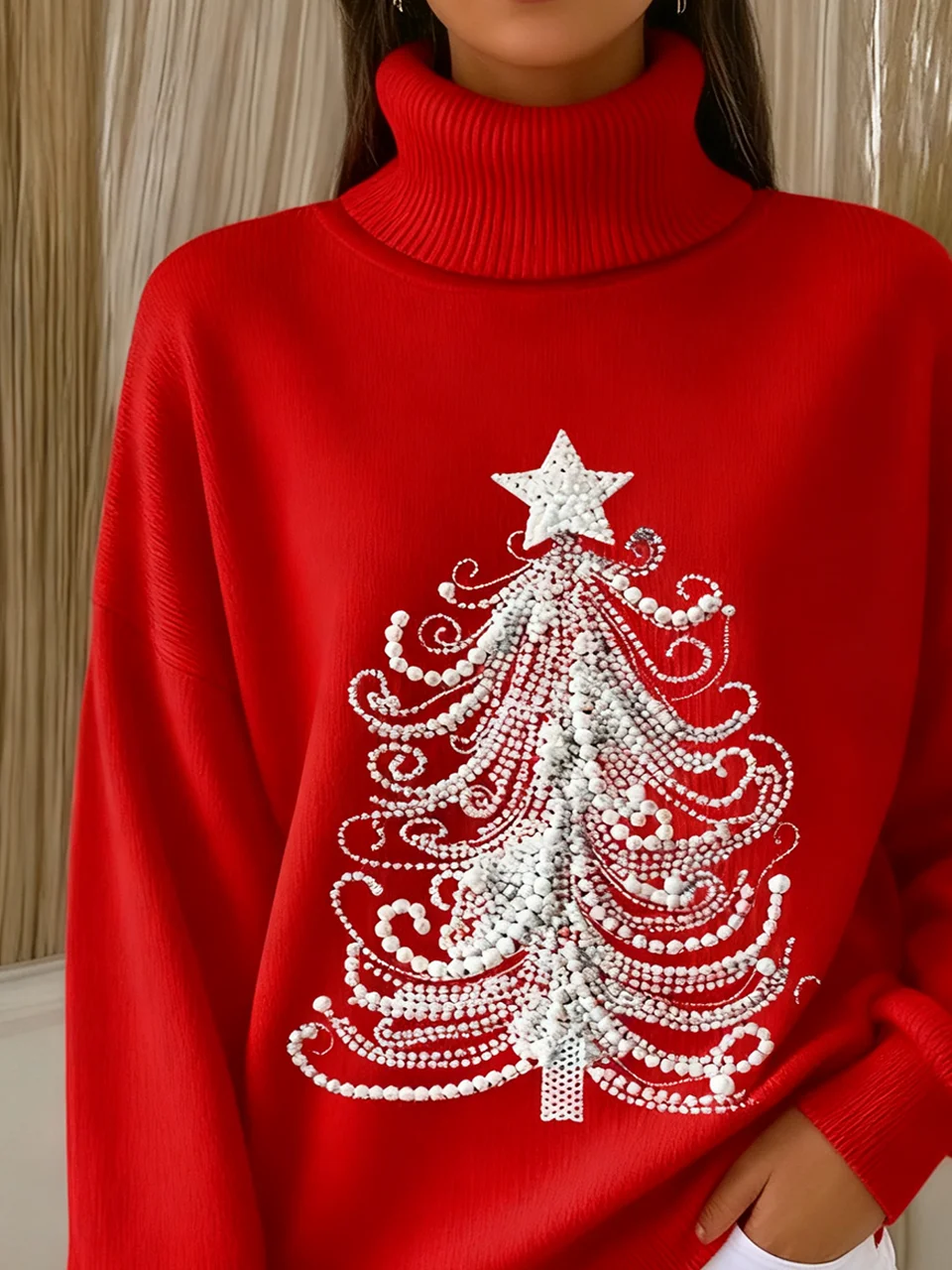 Women Christmas Long Sleeve Comfy Vintage Sweater