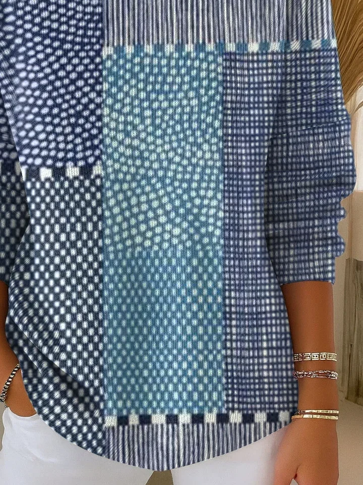 Women Abstract Long Sleeve Comfy Casual Printing Sweater