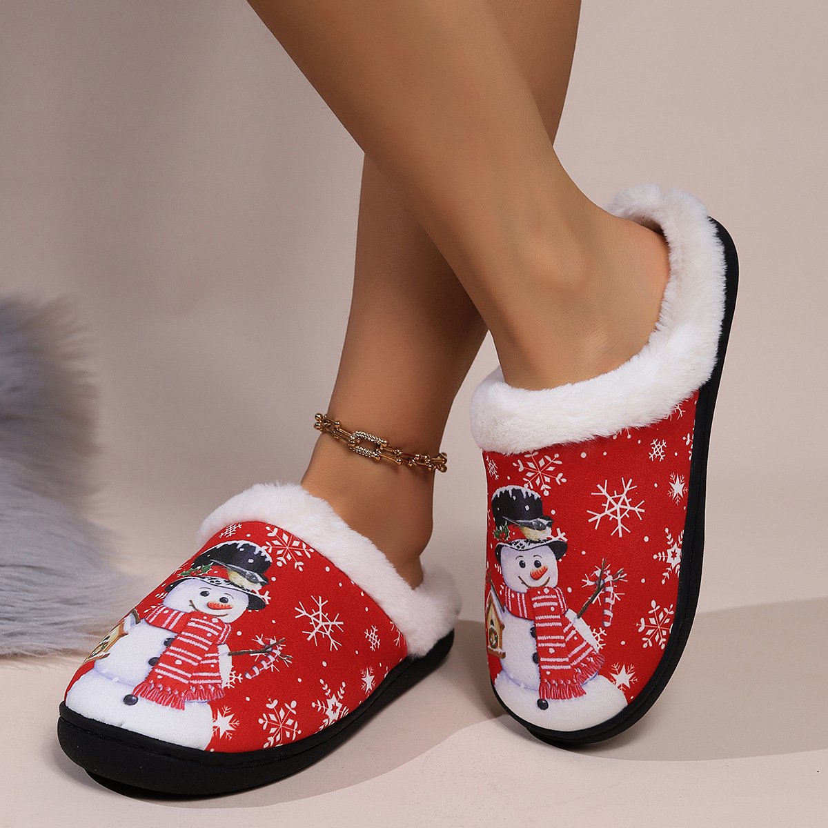 Christmas Cotton All Season House Slippers