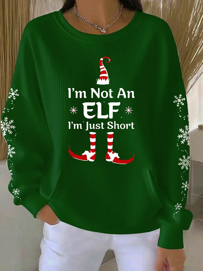 Casual Crew Neck Christmas Sweatshirt Printing