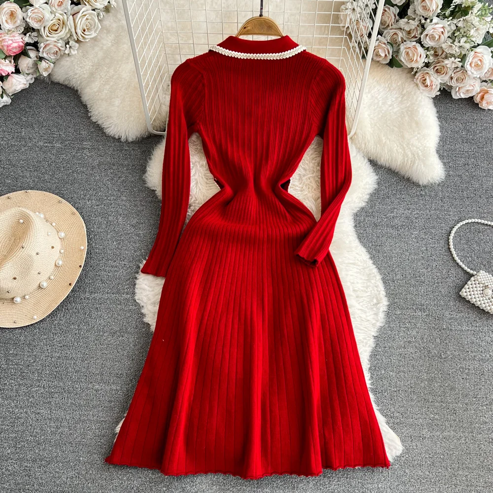 Women Multicolor Block Spring/Fall Dress Long Sleeve H-Line Dress
