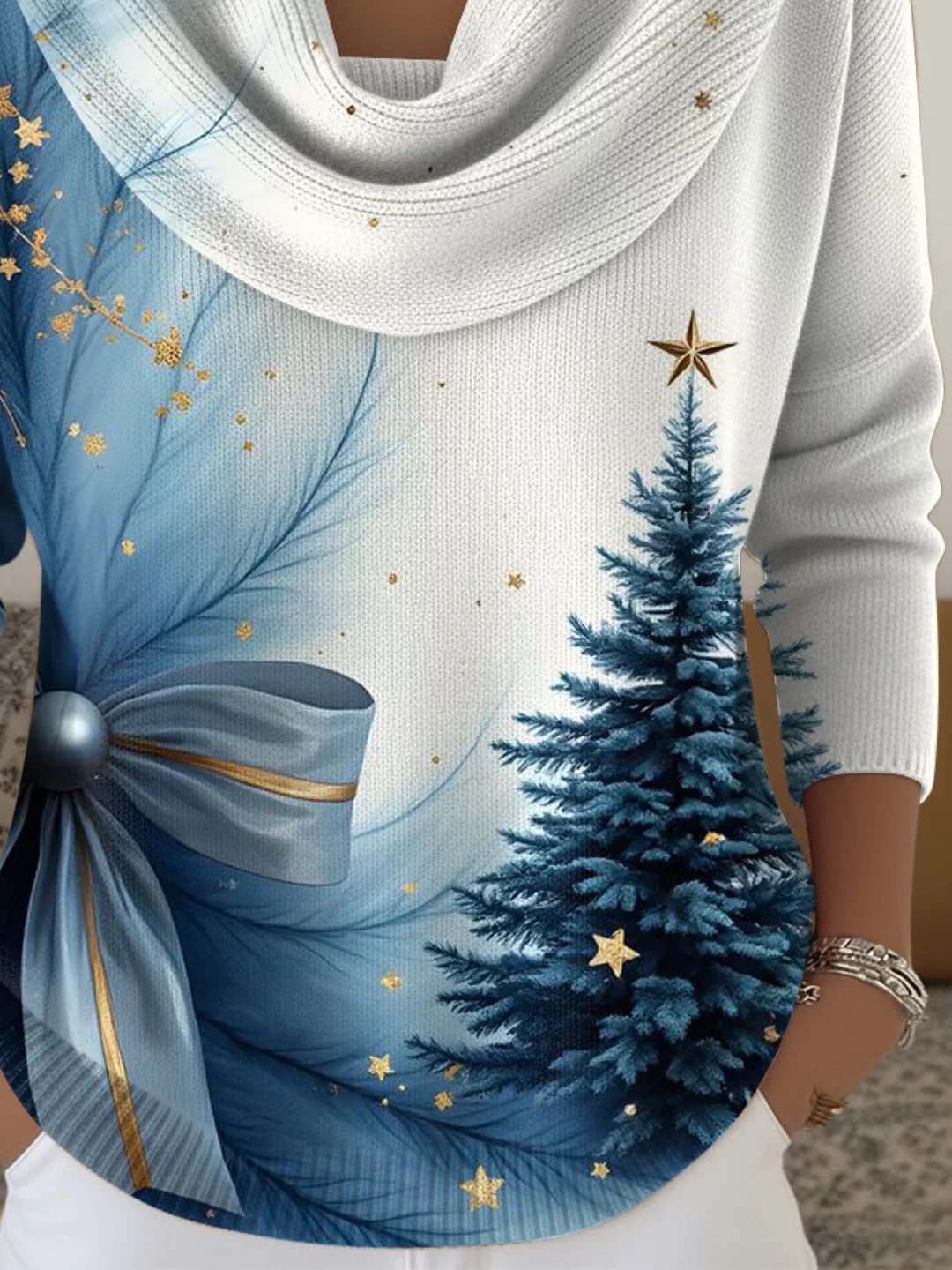 Women Christmas Long Sleeve Comfy Casual Printing Sweater