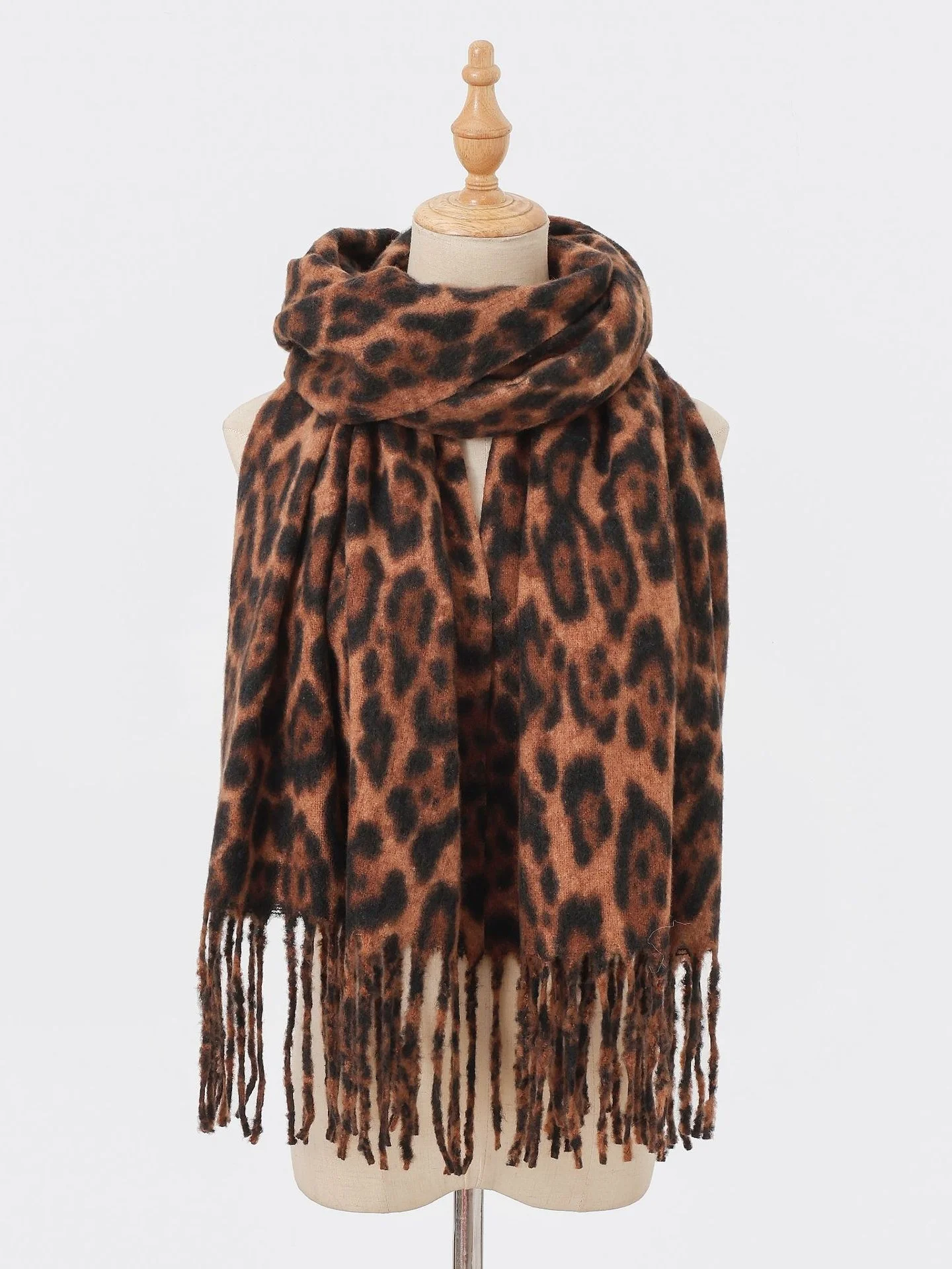 Winter Leopard Print Faux Cashmere Versatile Thick Shawl/scarf/neck Warmer