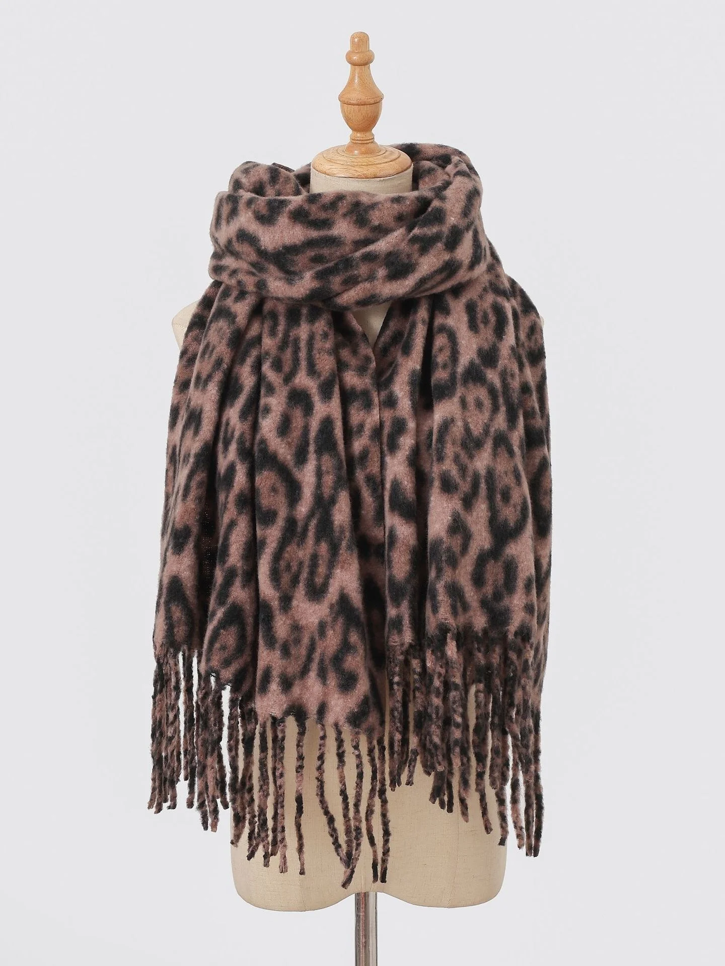 Winter Leopard Print Faux Cashmere Versatile Thick Shawl/scarf/neck Warmer
