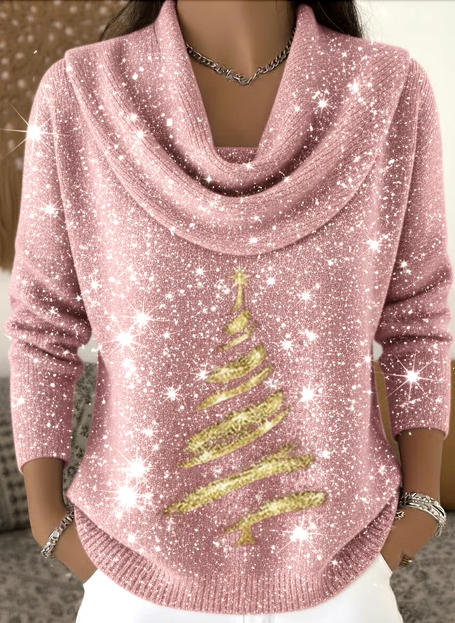Women Christmas Long Sleeve Comfy Casual Printing Sweater