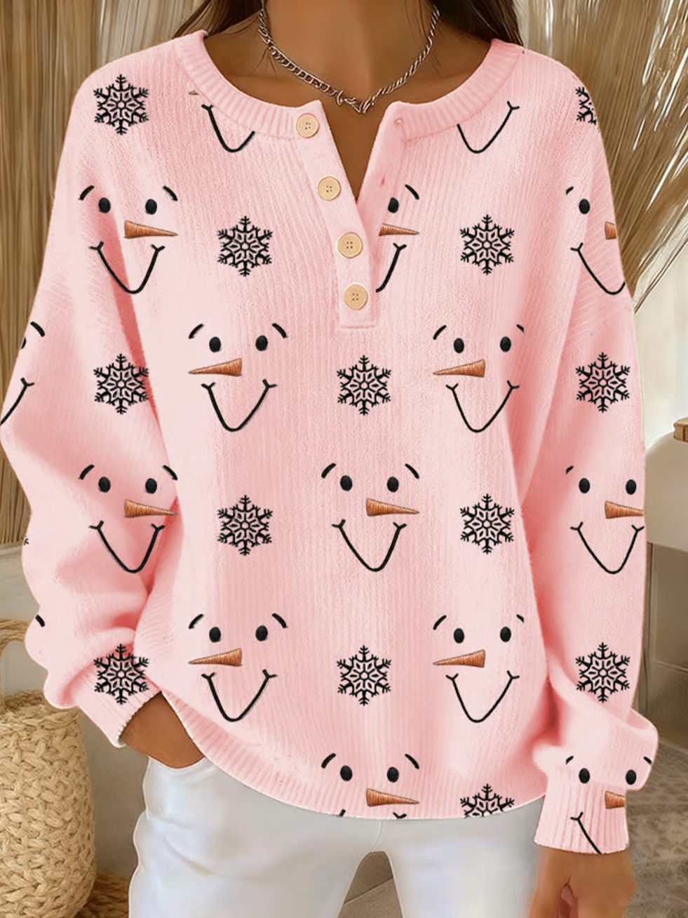 Women Christmas Long Sleeve Comfy Casual Sweater