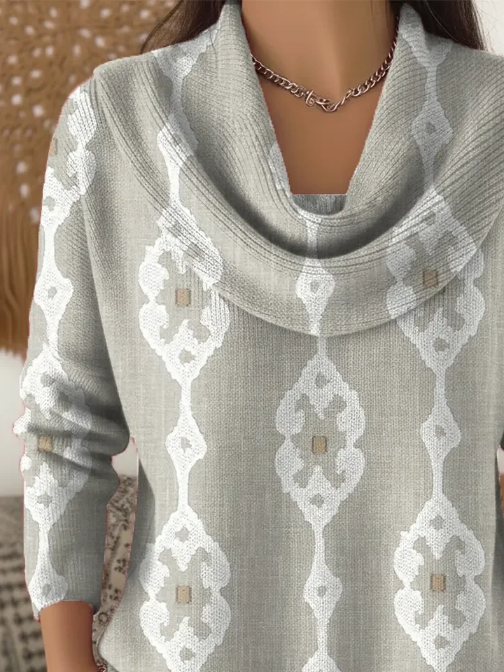 Women Abstract Long Sleeve Comfy Casual Printing Sweater