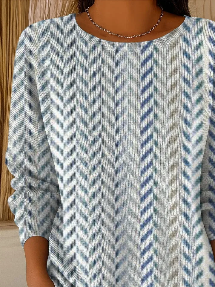 Women Abstract Long Sleeve Comfy Casual Printing Sweater