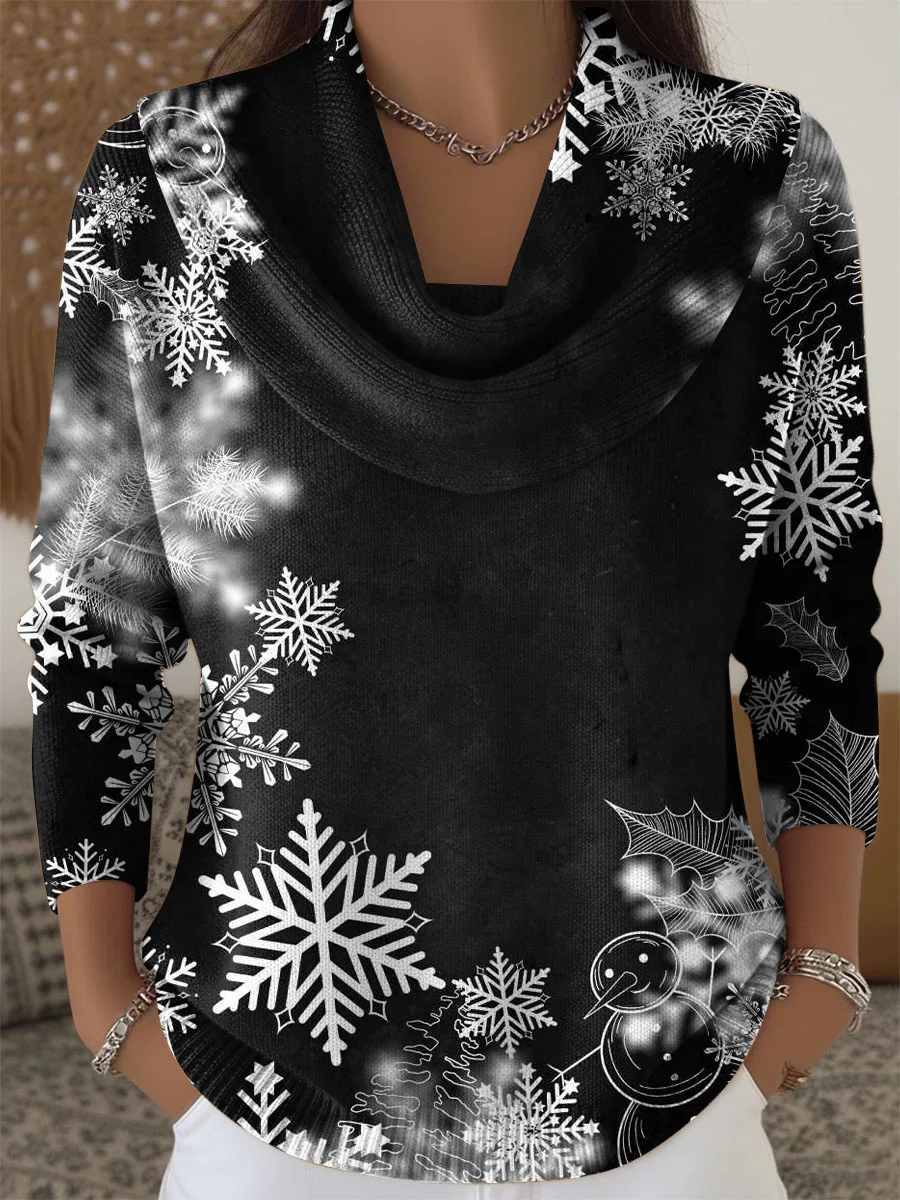 Women Christmas Long Sleeve Comfy Casual Printing Sweater
