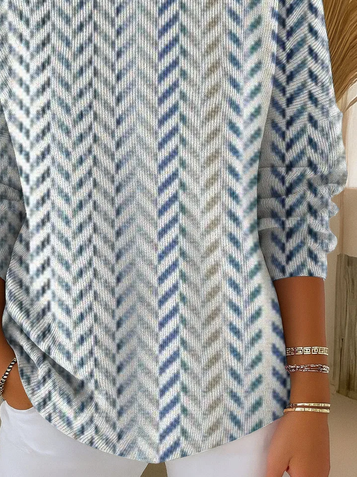 Women Abstract Long Sleeve Comfy Casual Printing Sweater