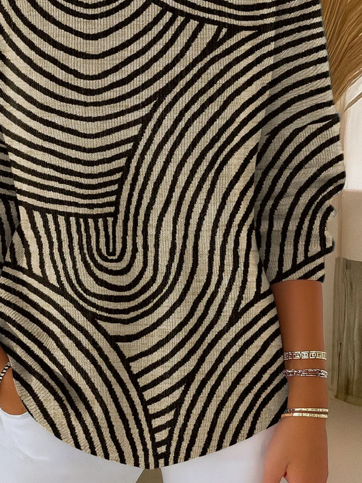 Women Abstract Long Sleeve Comfy Casual Printing Sweater