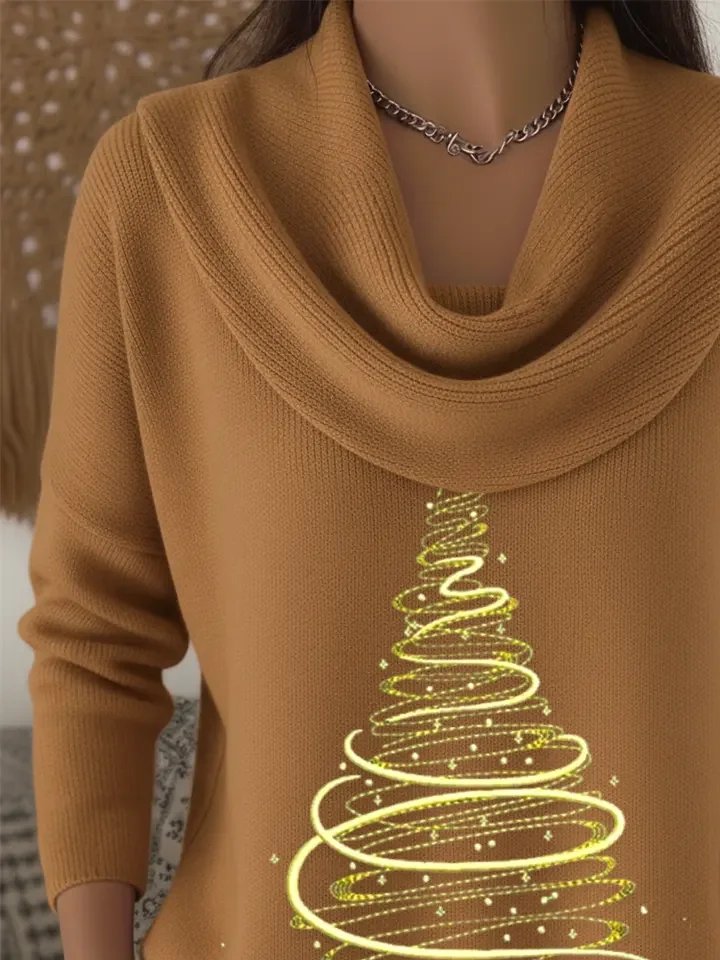 Women Christmas Long Sleeve Comfy Casual Printing Sweater