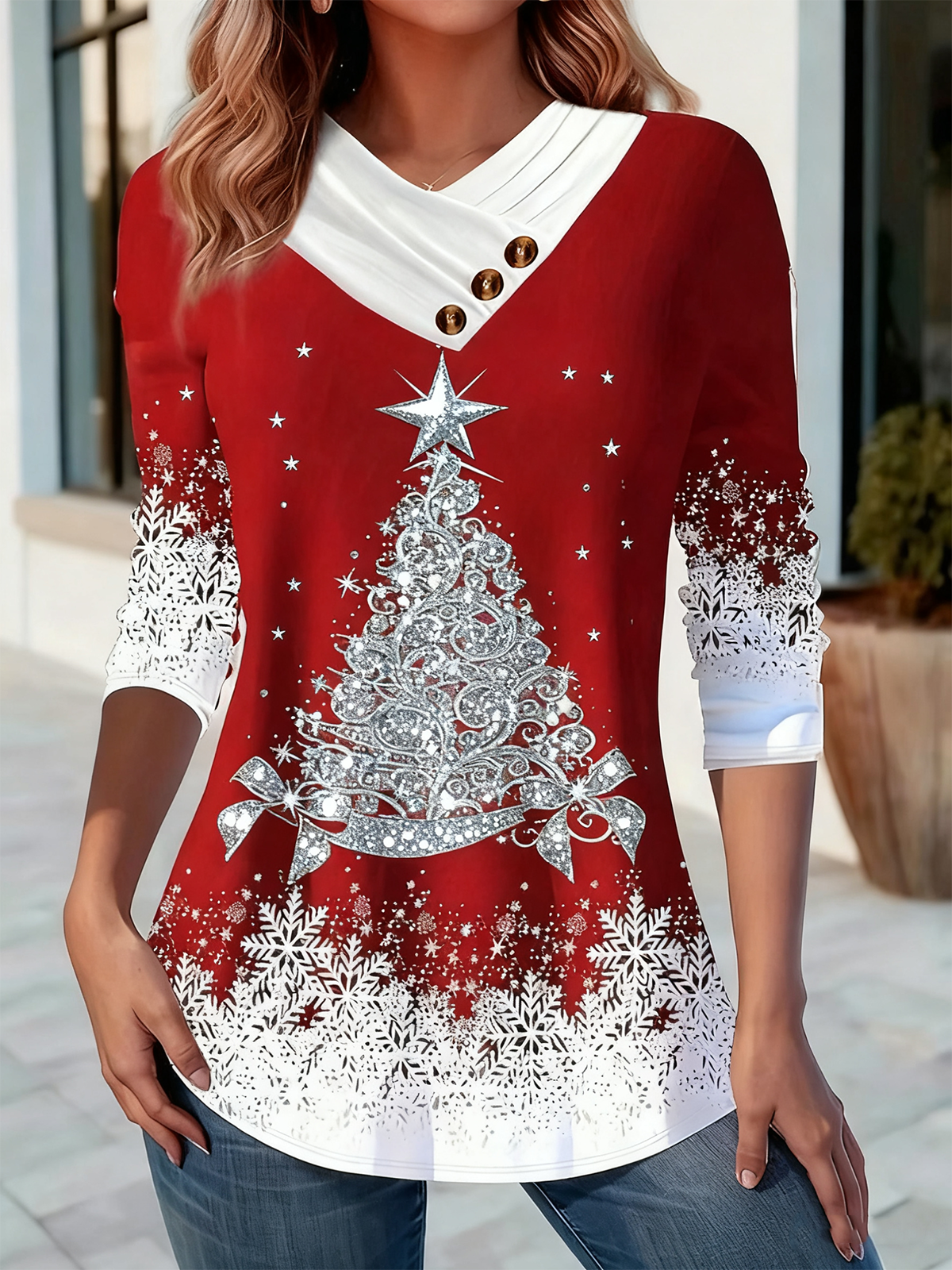 Casual Christmas Long Sleeve T-shirt