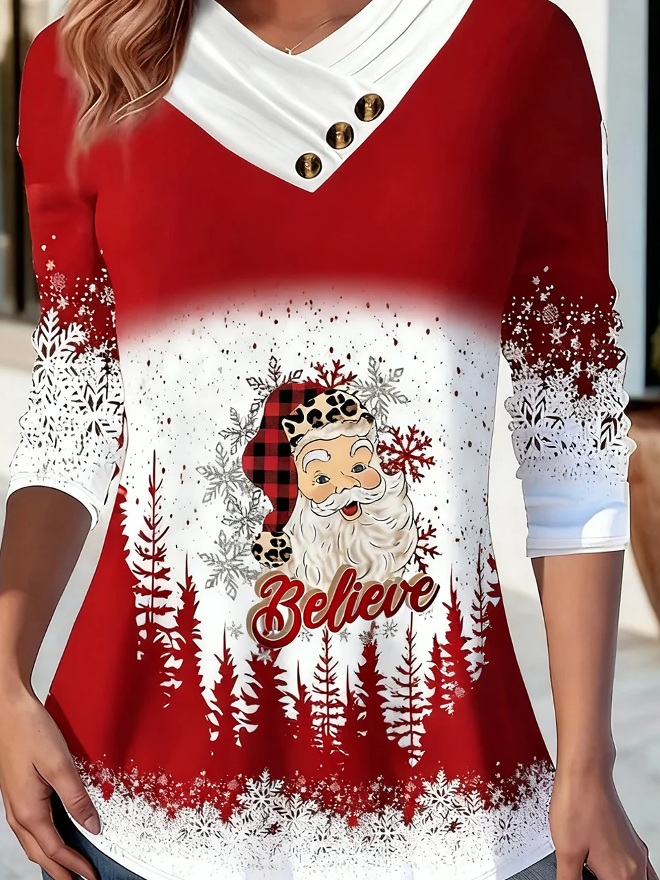 Casual Gradient Pattern Long Sleeve T-shirt