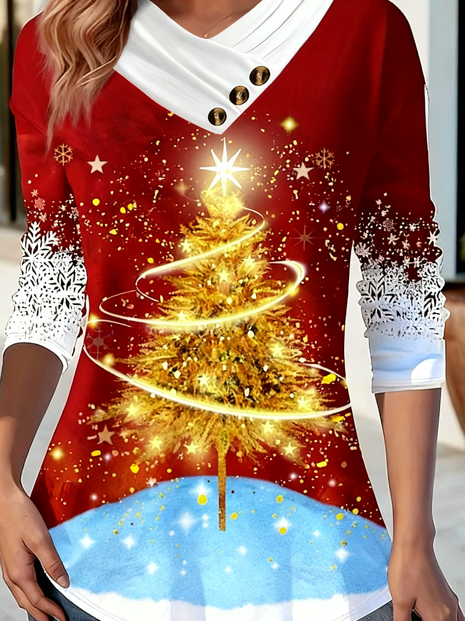 Casual Gradient Pattern Long Sleeve T-shirt