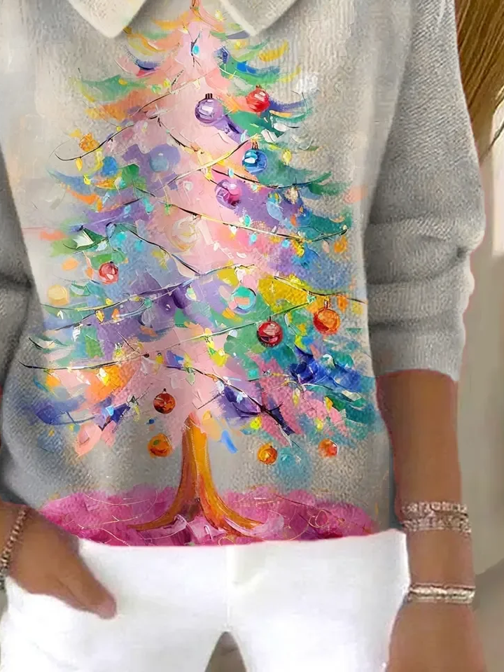 Women Christmas Long Sleeve Comfy Casual Printing Sweater