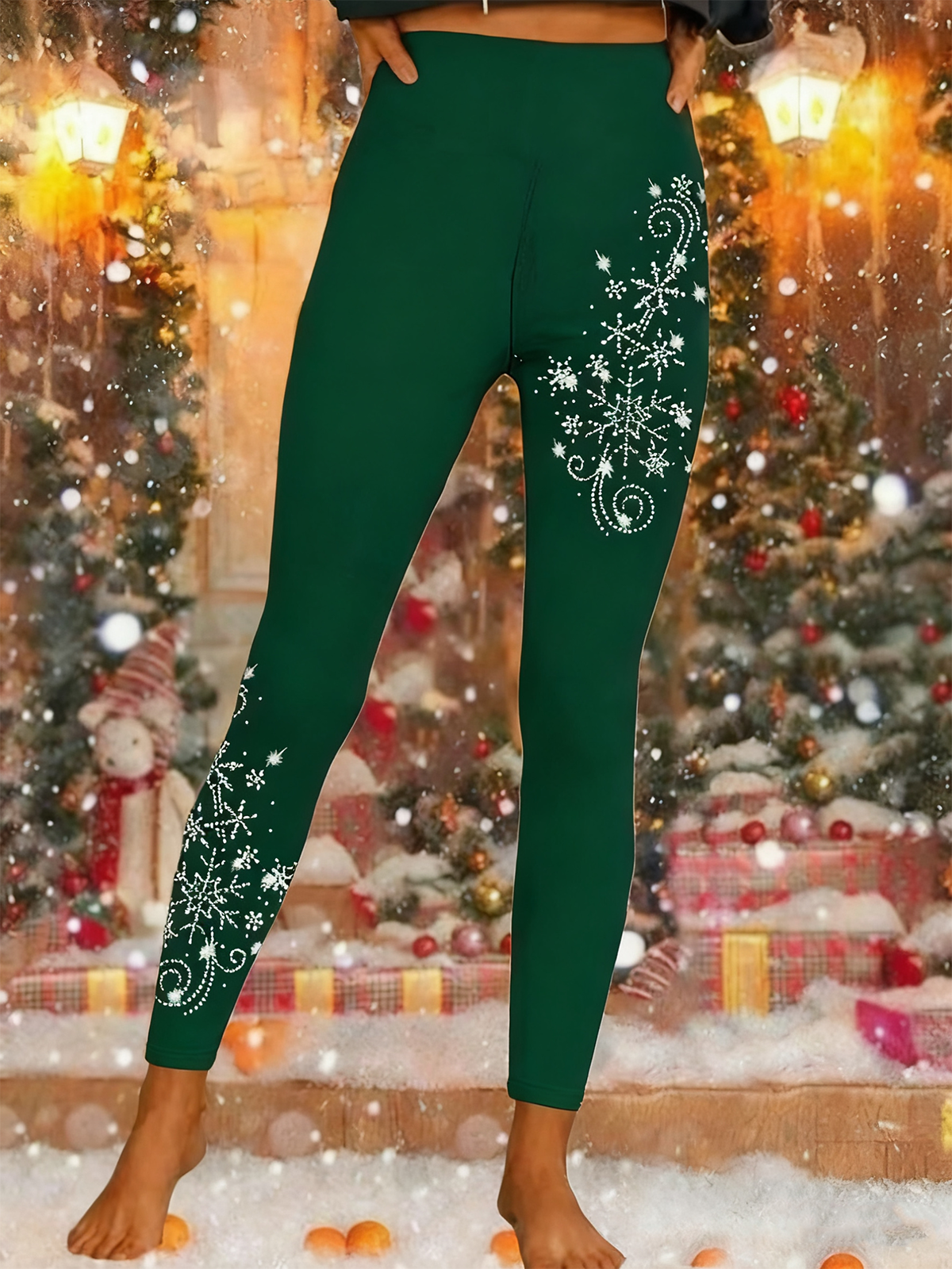Vintage Holiday 3D Printing Long Leggings