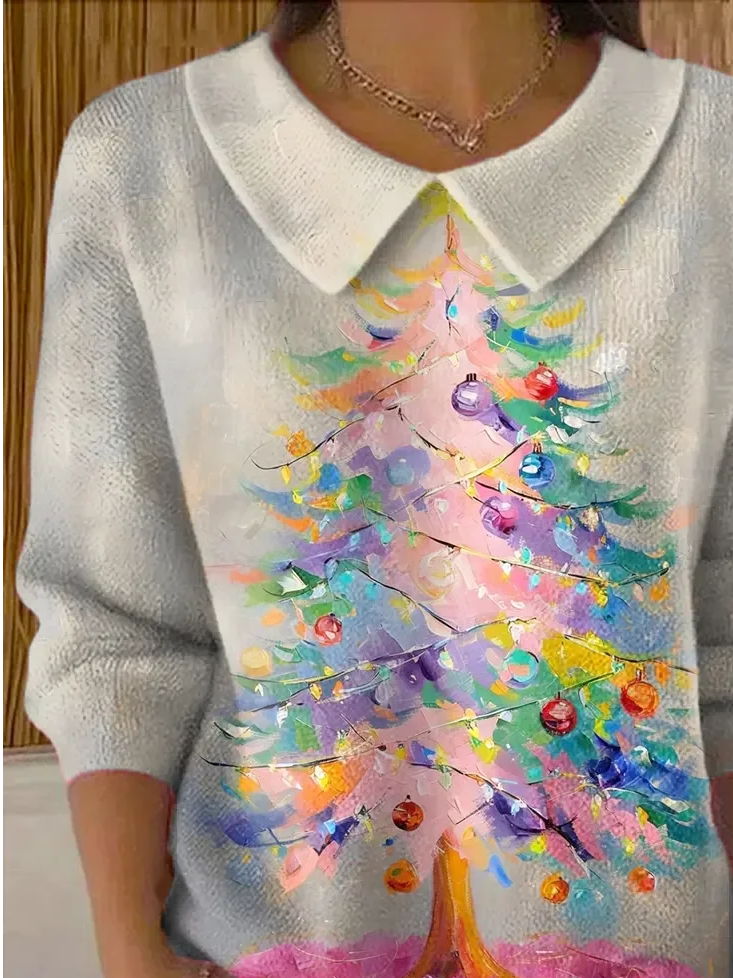 Women Christmas Long Sleeve Comfy Casual Printing Sweater