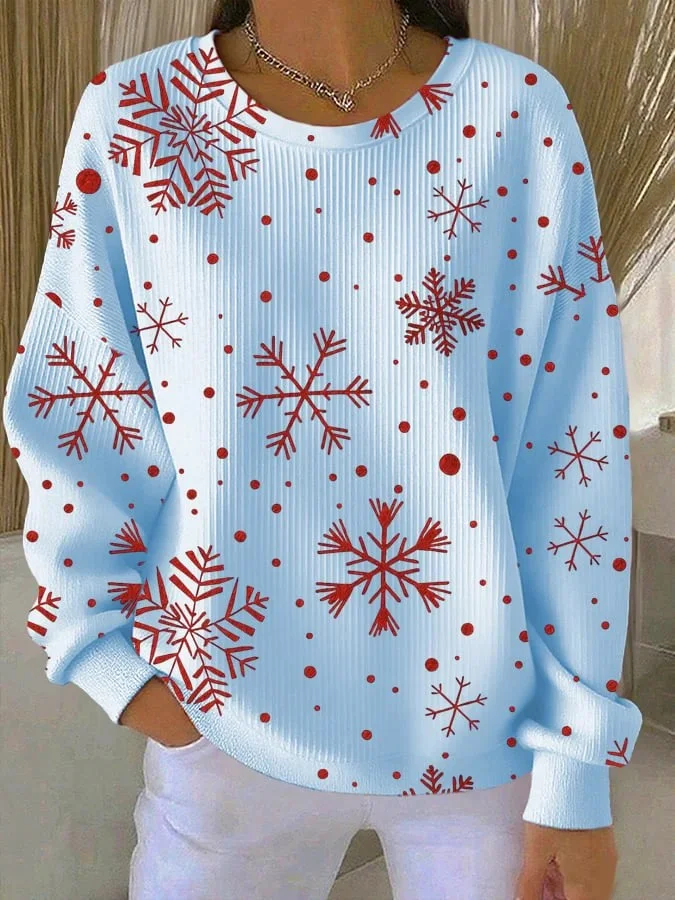 Casual Crew Neck Christmas Sweatshirt