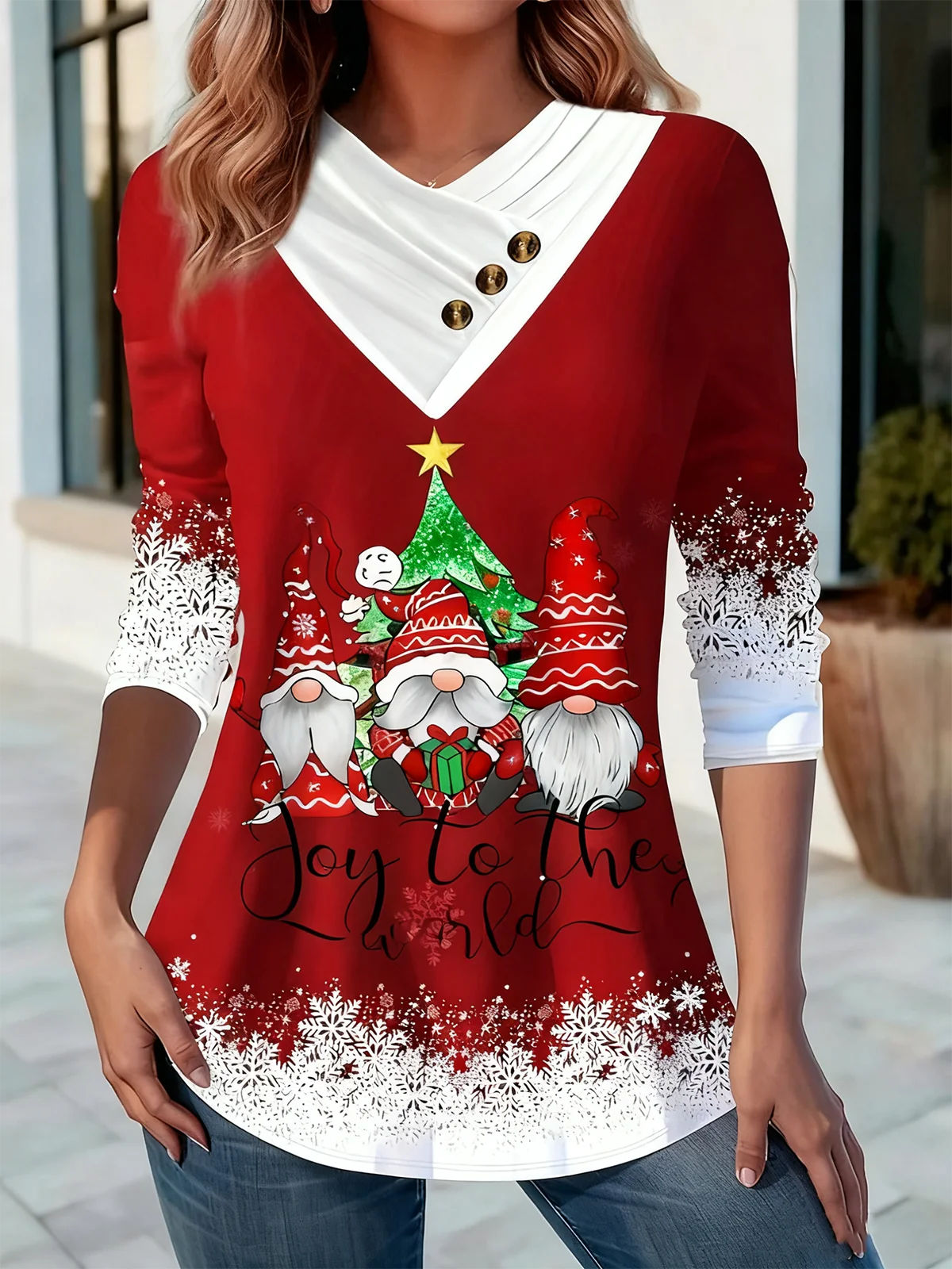 Casual Gradient Pattern Long Sleeve T-shirt