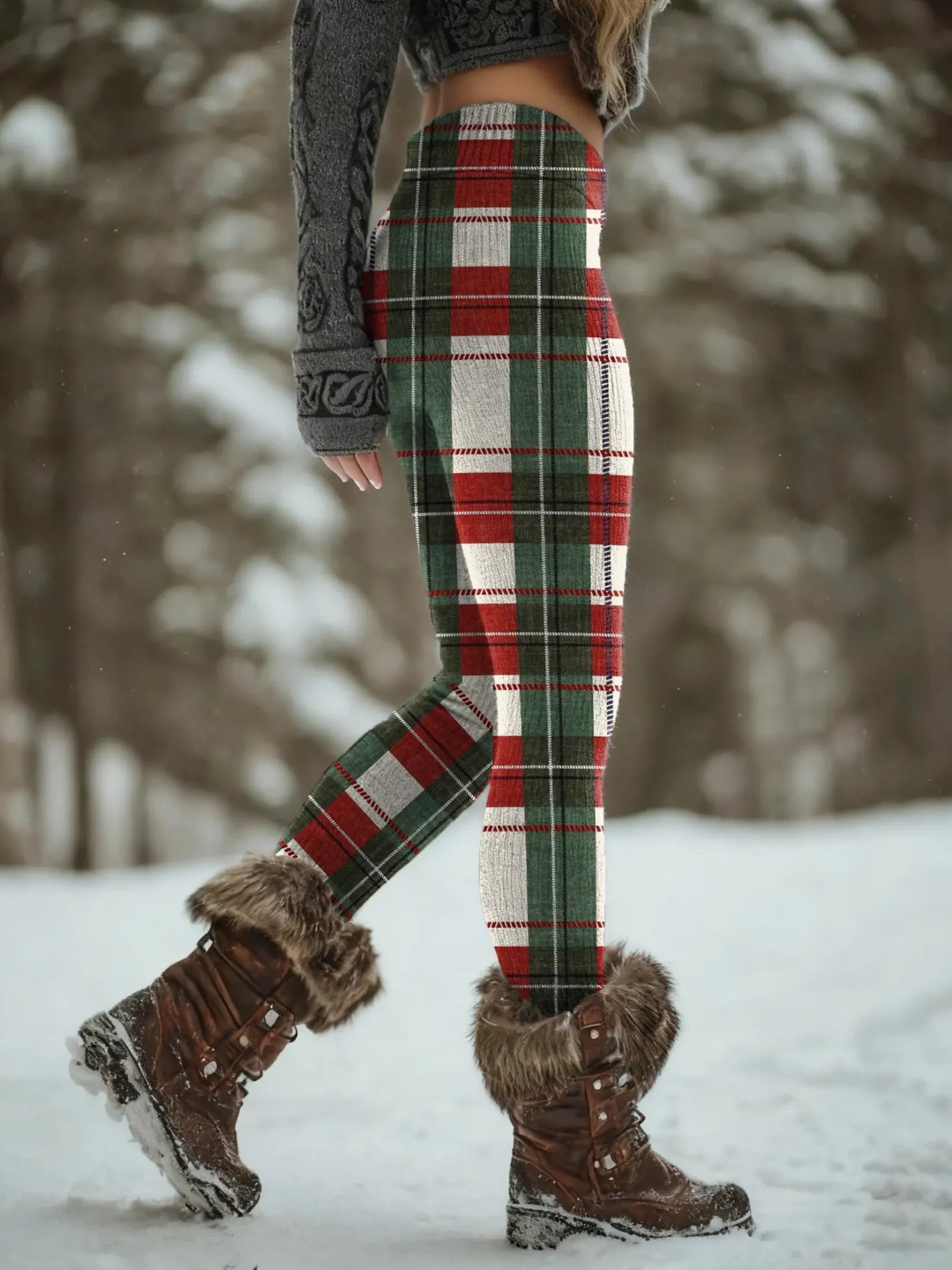 Women Christmas Vintage Spring/Fall Ankle Pants Leggings