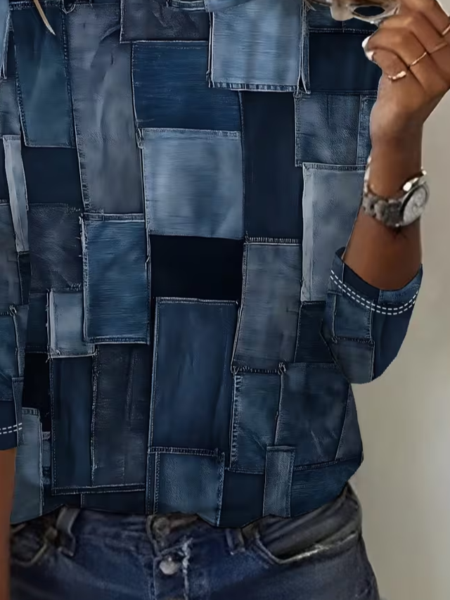 Casual Abstract Crew Neck Long Sleeve T-shirt