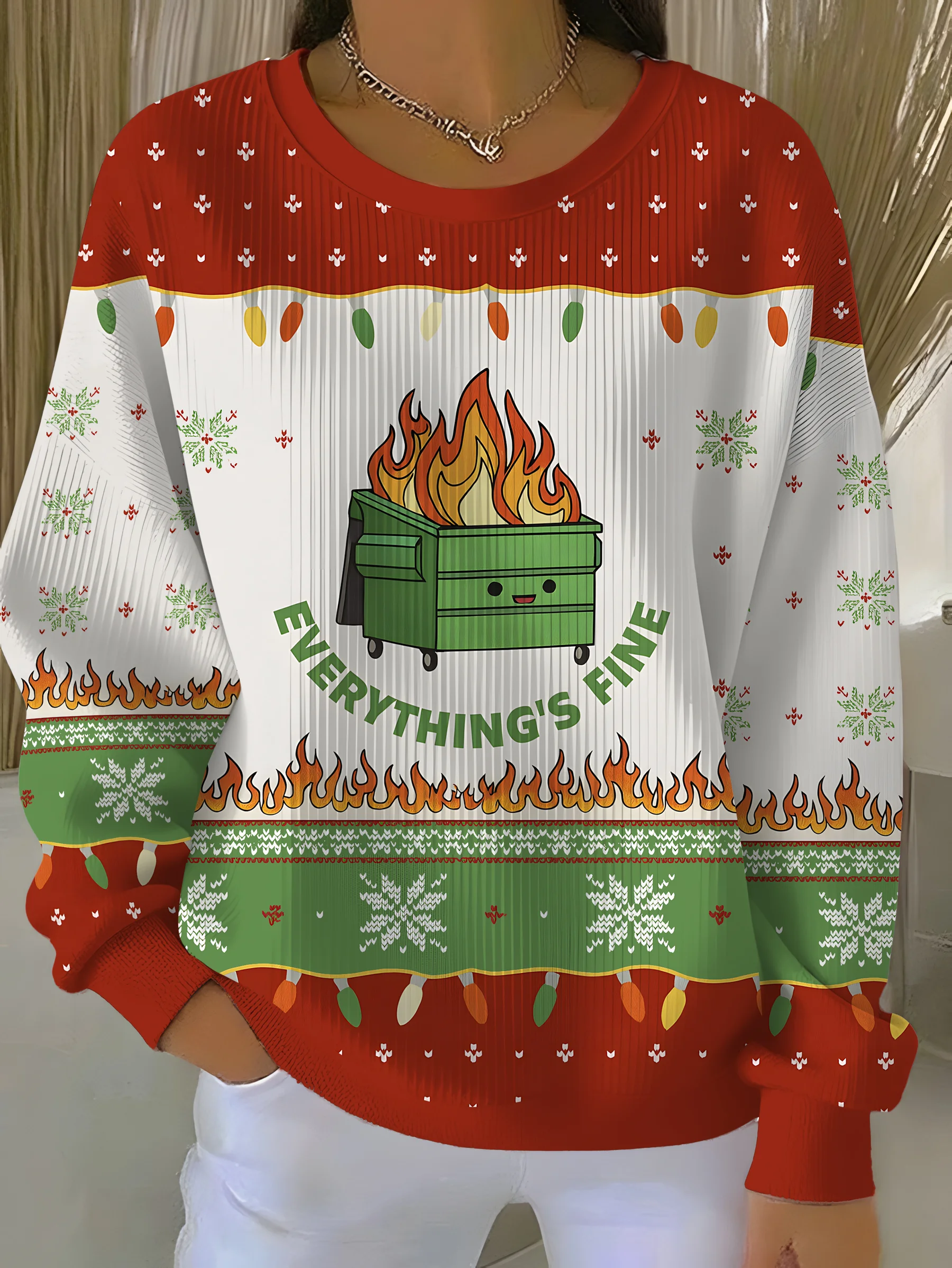 Casual Crew Neck Text Letters Sweatshirt