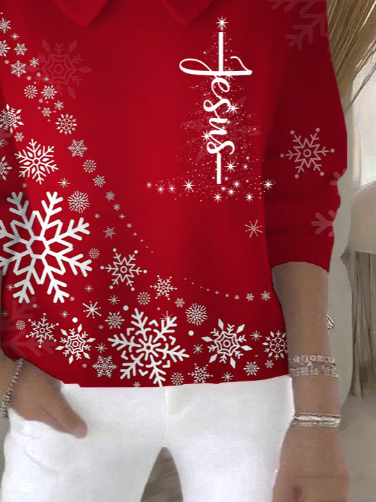 Women Christmas Long Sleeve Comfy Casual Printing Sweater