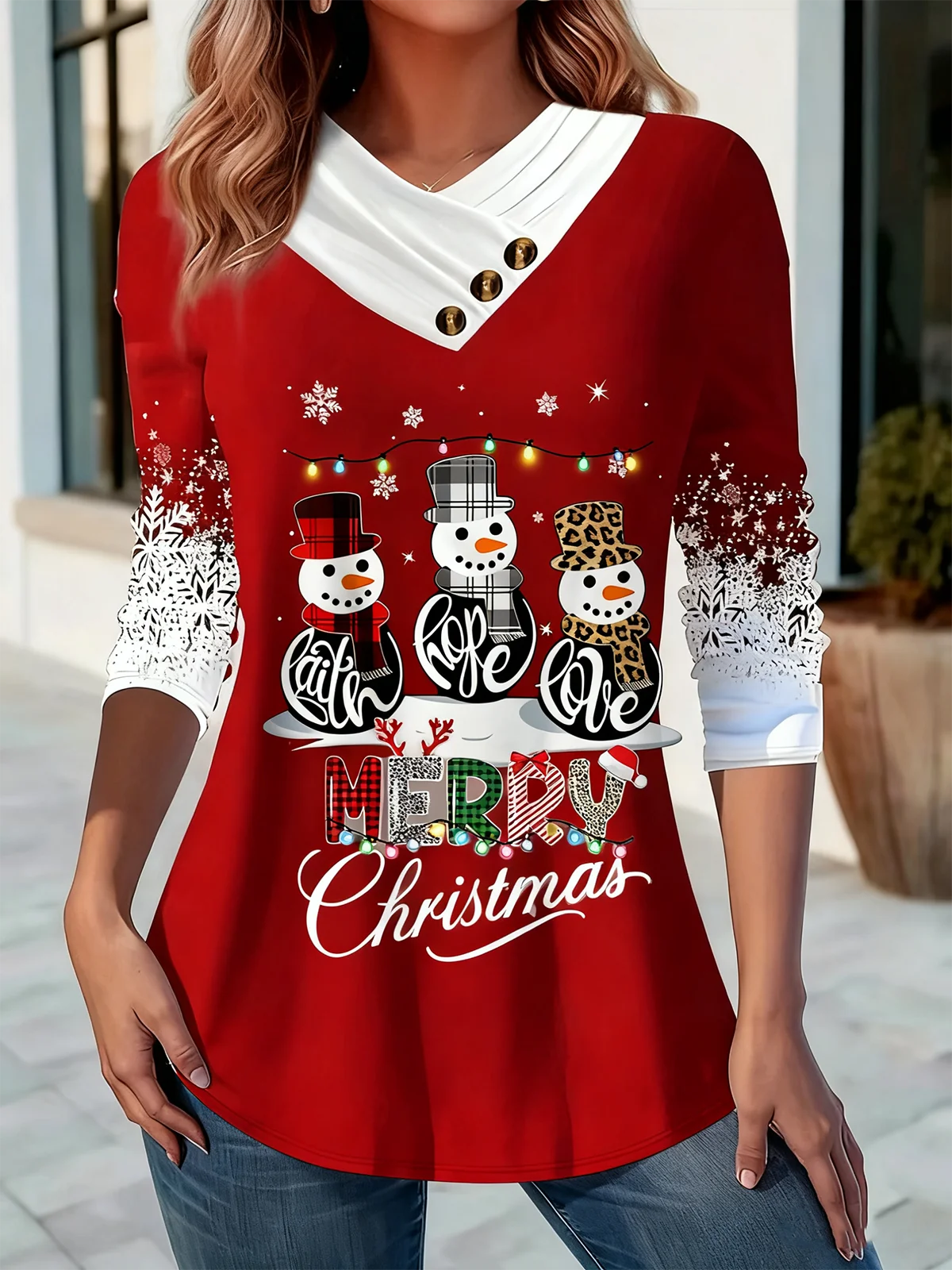 Casual Gradient Pattern Long Sleeve T-shirt