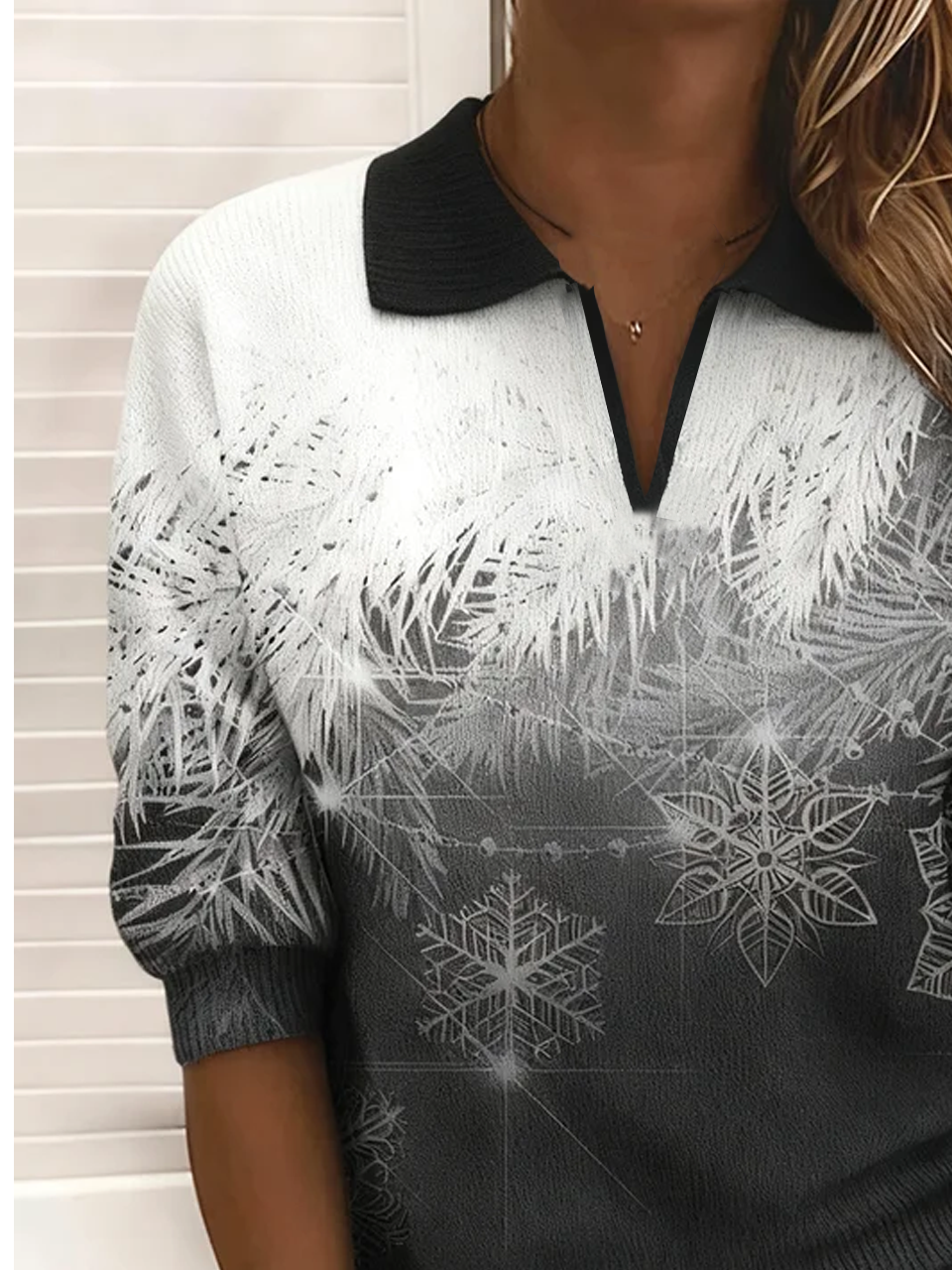 Women Gradient Pattern Long Sleeve Comfy Casual Sweater