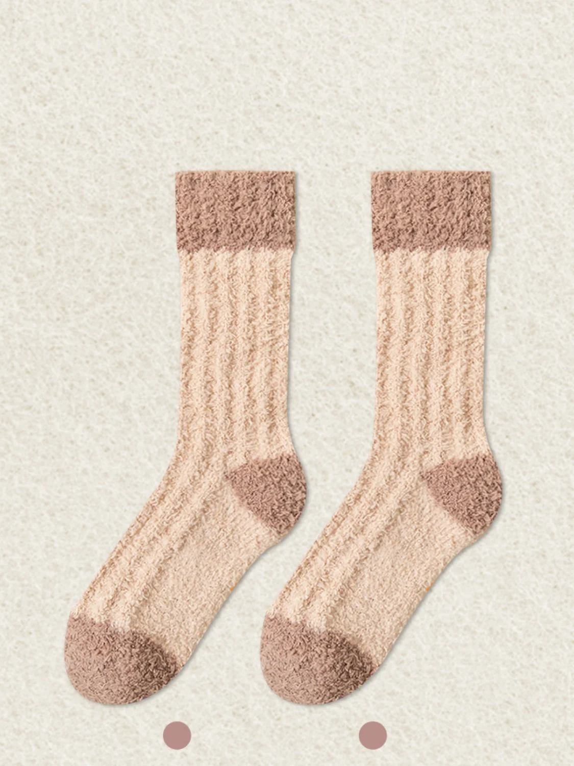 Coral Fleece Mid-calf Socks Autumn And Winter Women's Home Warm Fleece-lined Thick Plush Socks For Floors