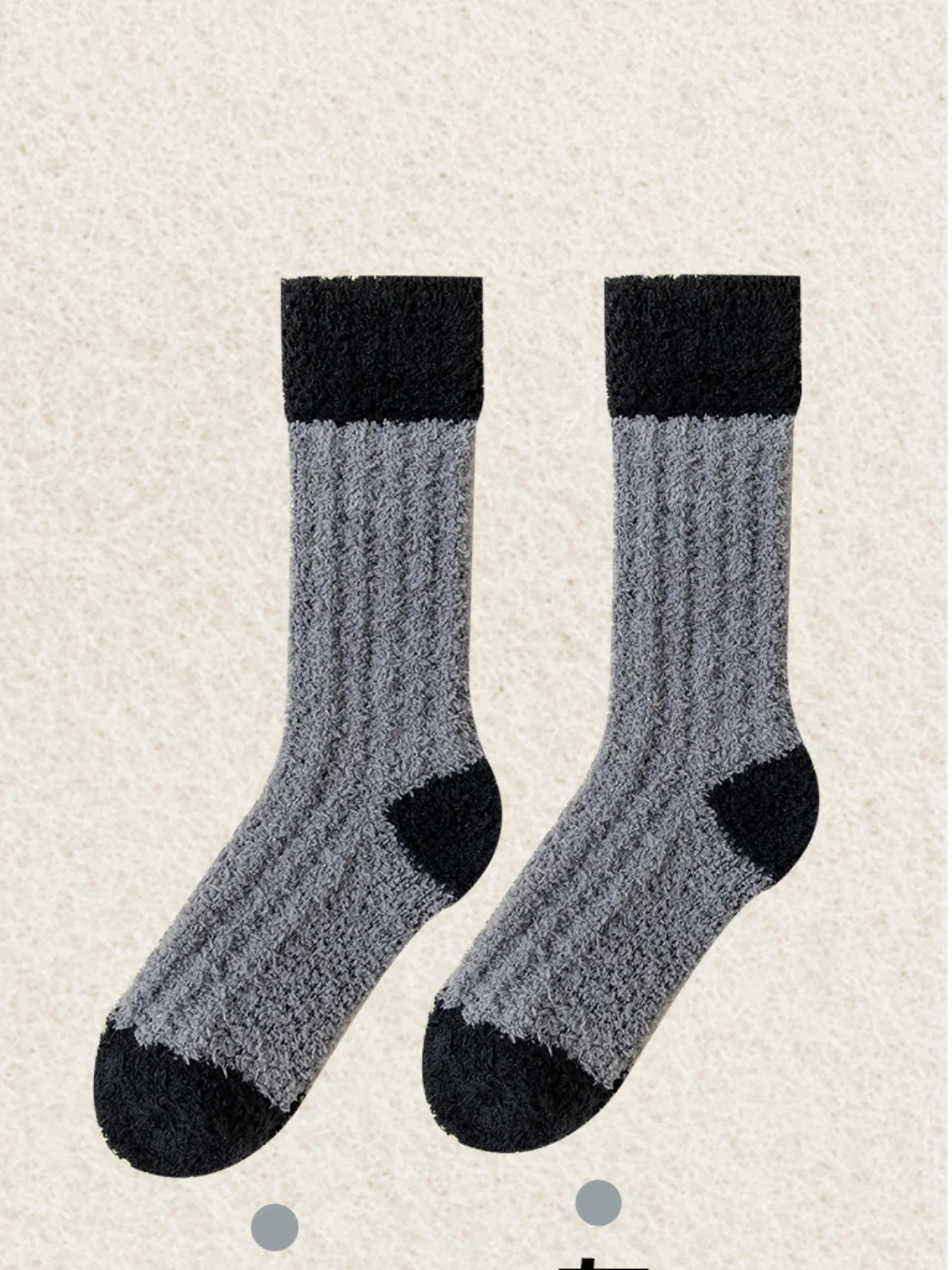 Coral Fleece Mid-calf Socks Autumn And Winter Women's Home Warm Fleece-lined Thick Plush Socks For Floors