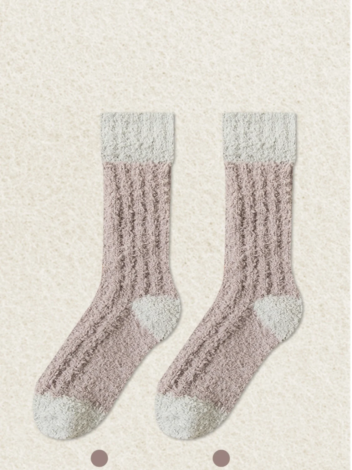 Coral Fleece Mid-calf Socks Autumn And Winter Women's Home Warm Fleece-lined Thick Plush Socks For Floors