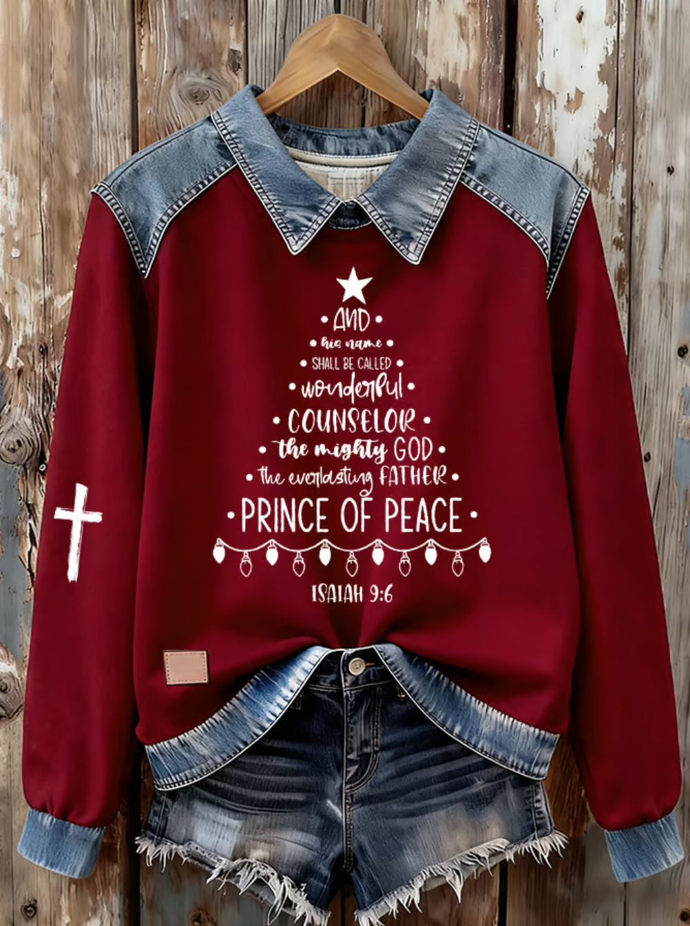 Casual Shawl Collar Christmas Sweatshirt