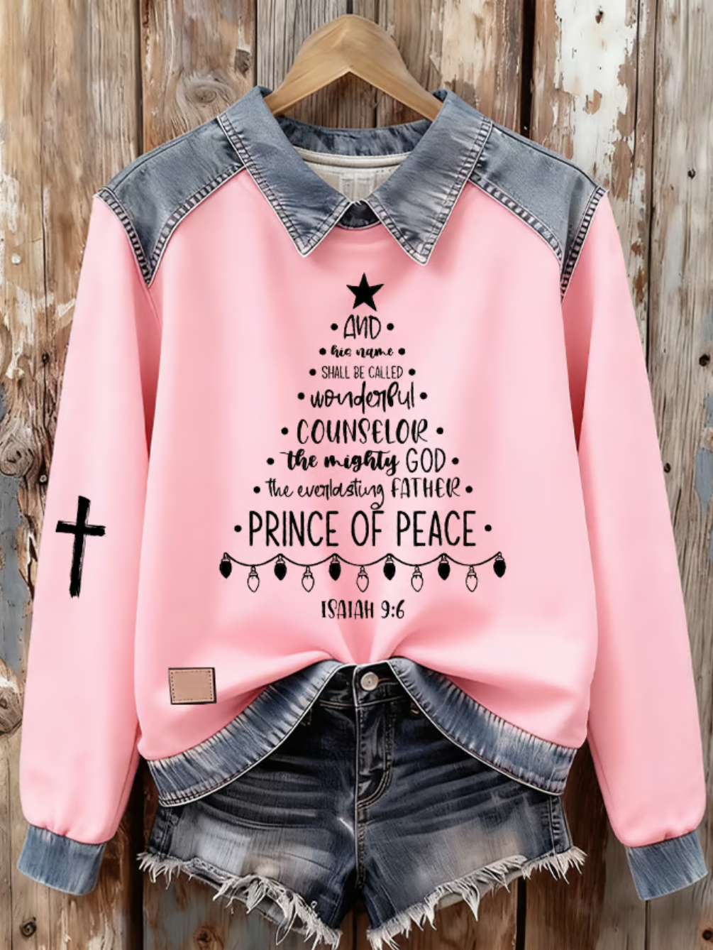 Casual Shawl Collar Christmas Sweatshirt