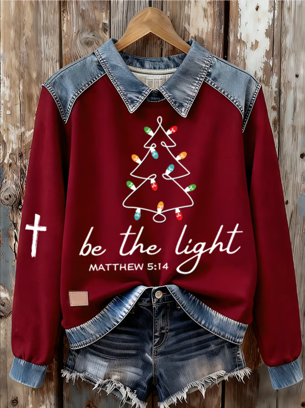 Casual Shawl Collar Christmas Sweatshirt