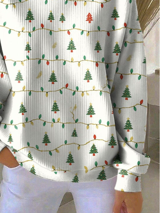 Casual Crew Neck Christmas Sweatshirt