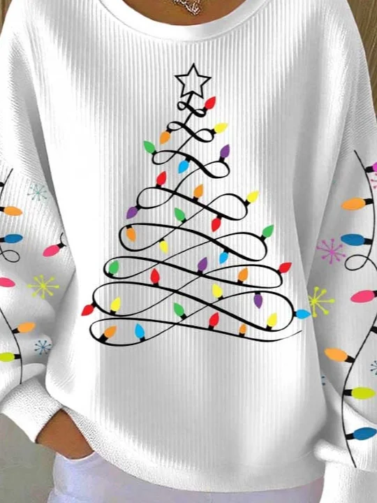 Casual Crew Neck Christmas Sweatshirt