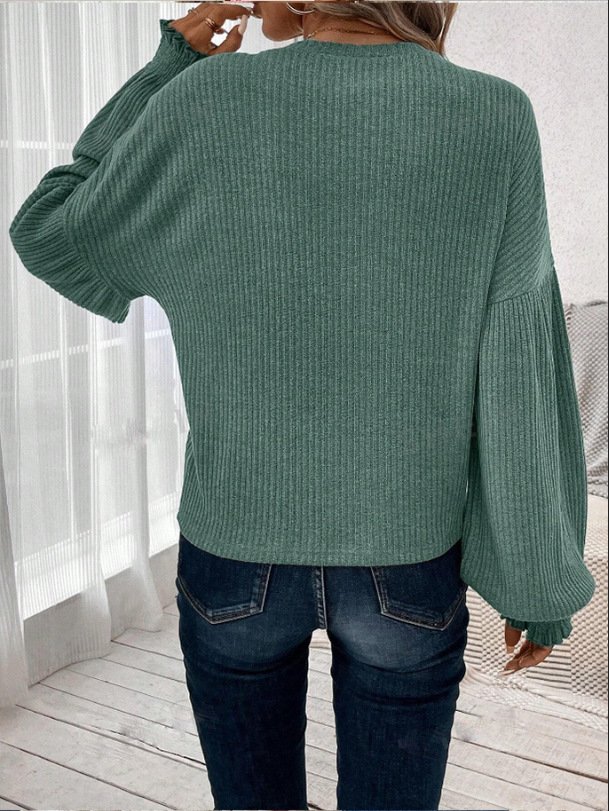 Crew Neck Modal Loose Elegant Knit Top