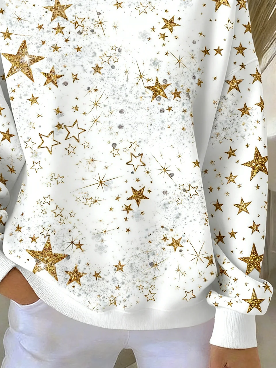 Vintage Crew Neck Star Sweatshirt