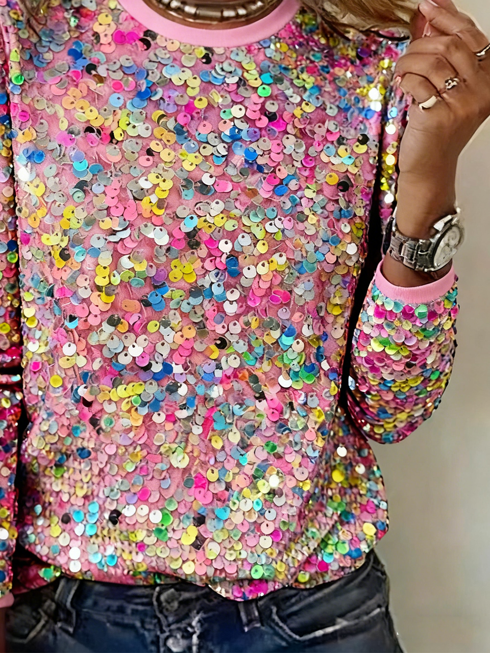 Vintage Starry Sky Crew Neck Long Sleeve T-shirt