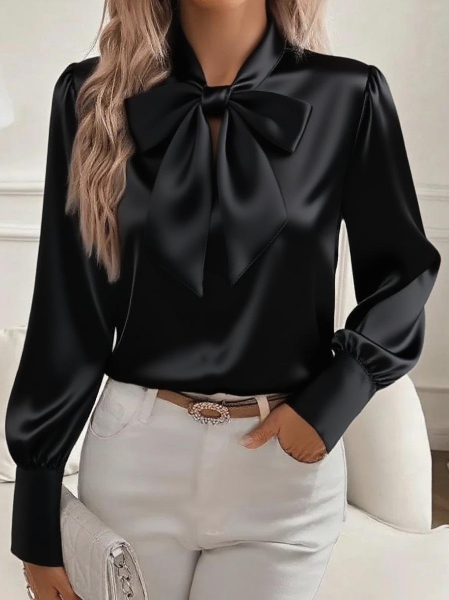 Long Sleeve Plain Regular Loose Shirt For Women