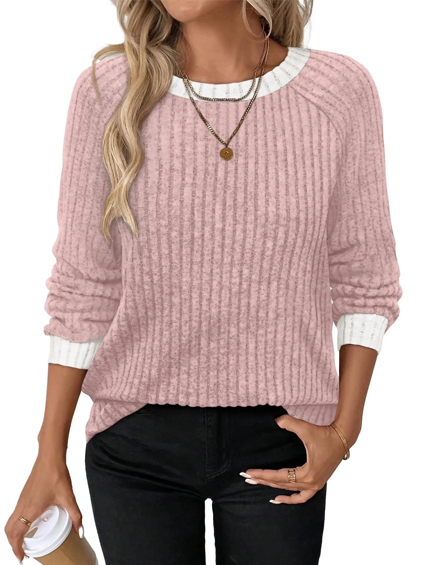 Casual Plain Crew Neck Long Sleeve T-shirt