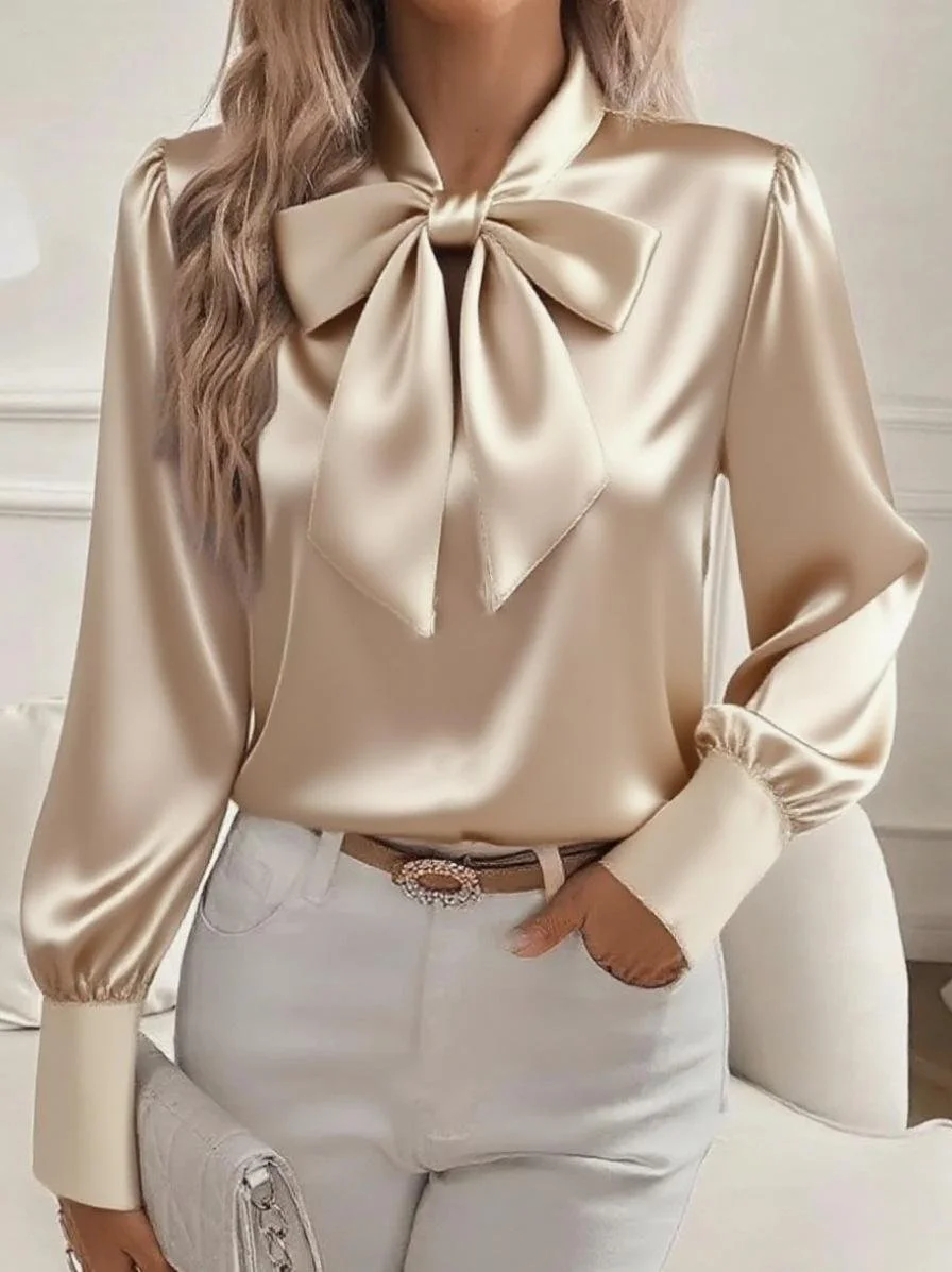 Long Sleeve Plain Regular Loose Shirt For Women